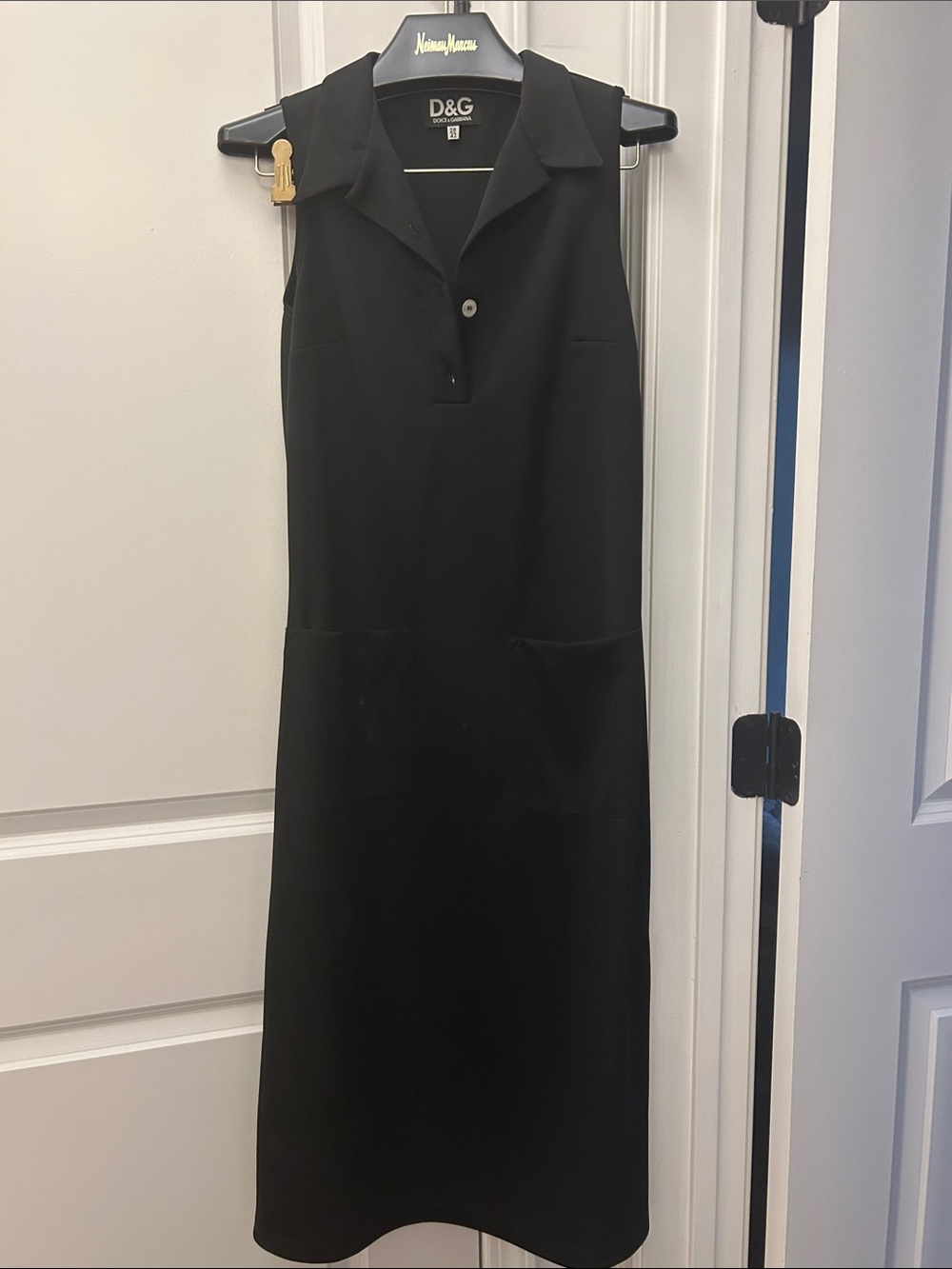 D&G Black Sleeveless Polo Shift Dress